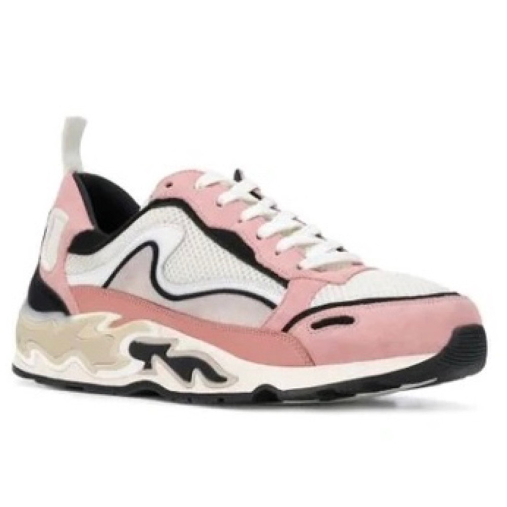 Sandro Womens Flame Sneakers Shoes Pink H19FLAME Color Block Vintage 6.5M New